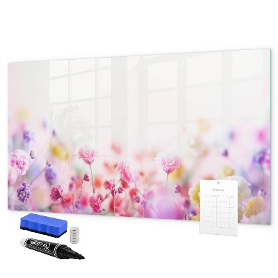 Tableau magnétique effaçable Tableau fleuri pour photos et notes