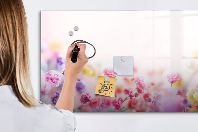 Tableau magnétique effaçable Tableau fleuri pour photos et notes