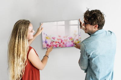 Tableau magnétique effaçable Tableau fleuri pour photos et notes