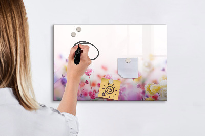 Tableau magnétique effaçable Tableau fleuri pour photos et notes