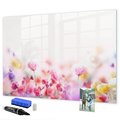 Tableau magnétique effaçable Tableau fleuri pour photos et notes