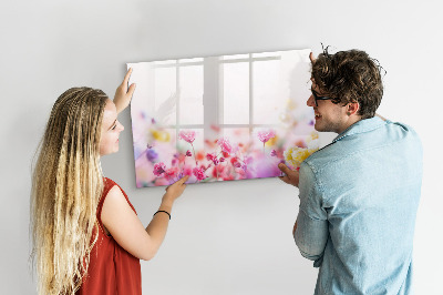 Tableau magnétique effaçable Tableau fleuri pour photos et notes