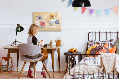 Tableau magnétique effaçable Carte du monde avec photos et accessoires