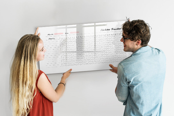 Tableau magnétique effaçable Suivi des habitudes revisité