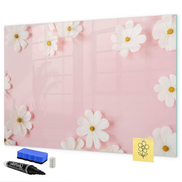 Tableau magnétique effaçable Motif floral pour présentation photo