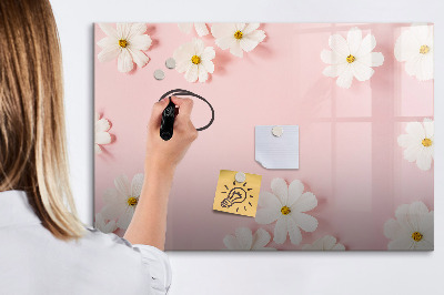 Tableau magnétique effaçable Motif floral pour présentation photo