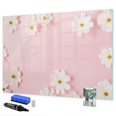 Tableau magnétique effaçable Motif floral pour présentation photo