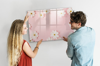 Tableau magnétique effaçable Motif floral pour présentation photo