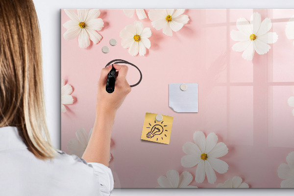 Tableau magnétique effaçable Motif floral pour présentation photo