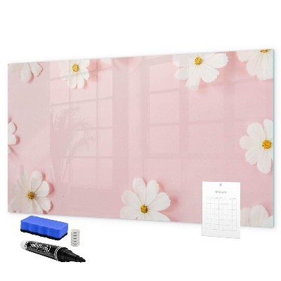Tableau magnétique effaçable Motif floral pour présentation photo