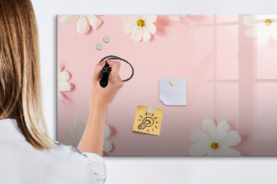 Tableau magnétique effaçable Motif floral pour présentation photo