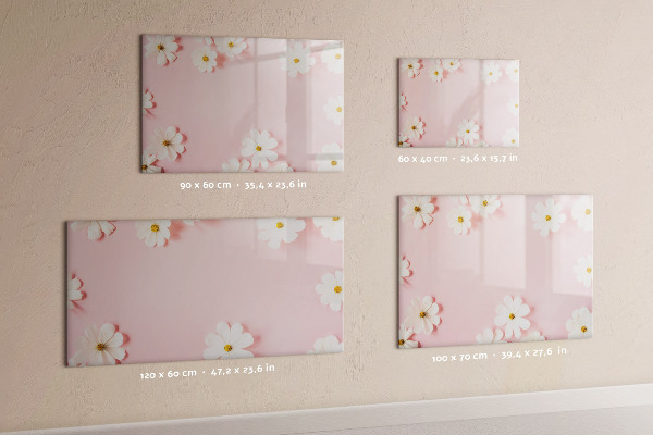 Tableau magnétique effaçable Motif floral pour présentation photo