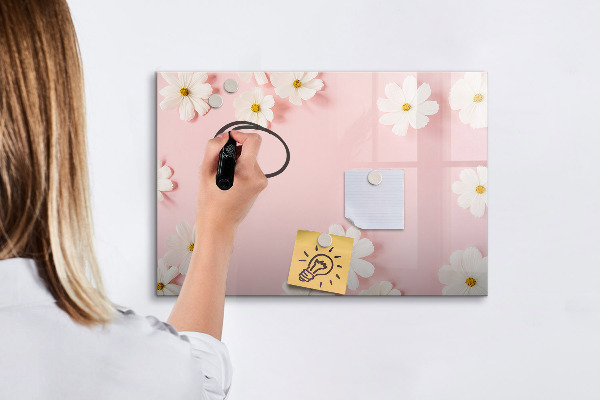 Tableau magnétique effaçable Motif floral pour présentation photo