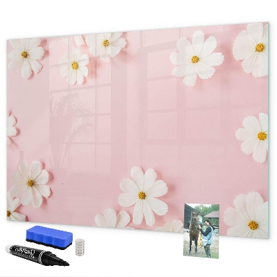 Tableau magnétique effaçable Motif floral pour présentation photo