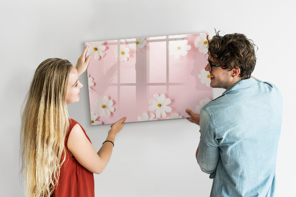 Tableau magnétique effaçable Motif floral pour présentation photo