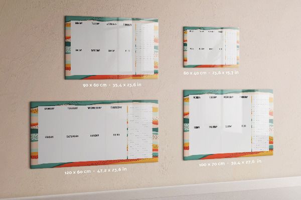 Tableau effaçable magnétique Agenda hebdomadaire avec espace pour photos