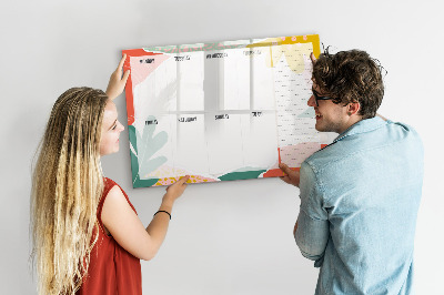 Tableau magnétique effaçable Agenda hebdomadaire avec espace pour photos