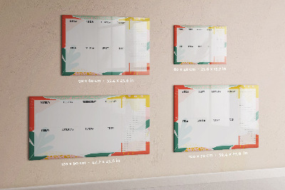 Tableau magnétique effaçable Agenda hebdomadaire avec espace pour photos