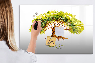 Tableau magnétique effaçable Arbre généalogique avec espace pour photos