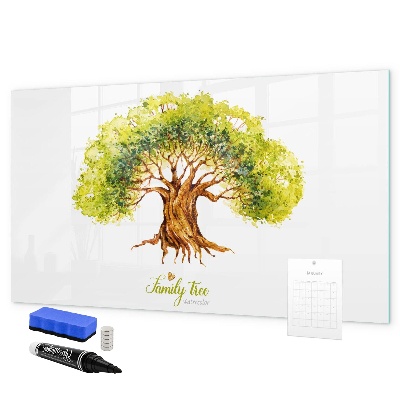 Tableau magnétique effaçable Arbre généalogique avec espace pour photos