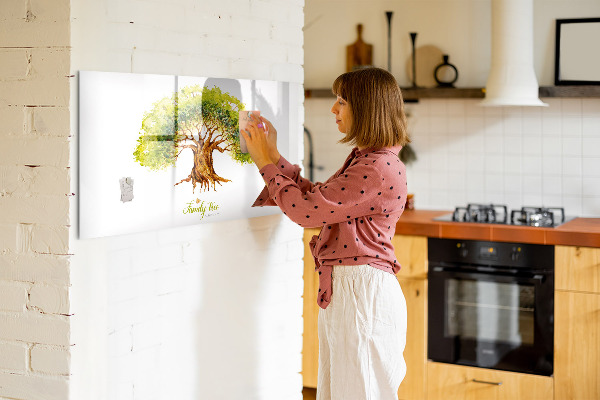 Tableau magnétique effaçable Arbre généalogique avec espace pour photos