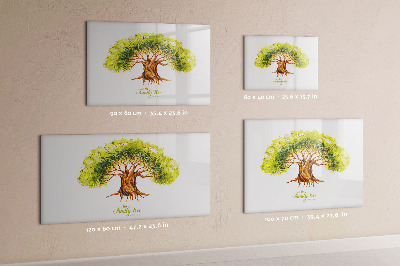 Tableau magnétique effaçable Arbre généalogique avec espace pour photos