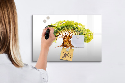Tableau magnétique effaçable Arbre généalogique avec espace pour photos