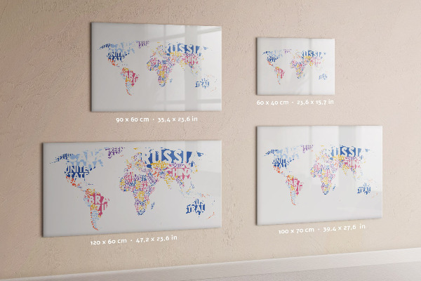 Tableau effaçable magnétique Une carte du monde avec des souvenirs personnels