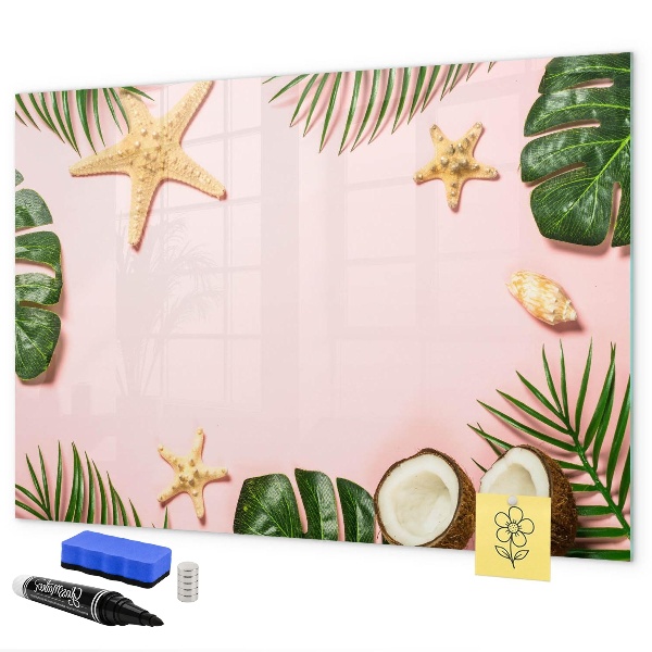 Tableau magnétique effaçable Souvenirs d'été sur fond de nature