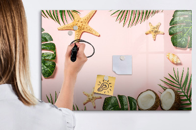 Tableau magnétique effaçable Souvenirs d'été sur fond de nature