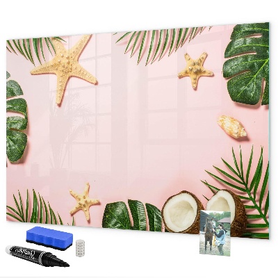 Tableau magnétique effaçable Souvenirs d'été sur fond de nature
