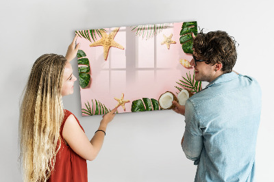 Tableau magnétique effaçable Souvenirs d'été sur fond de nature