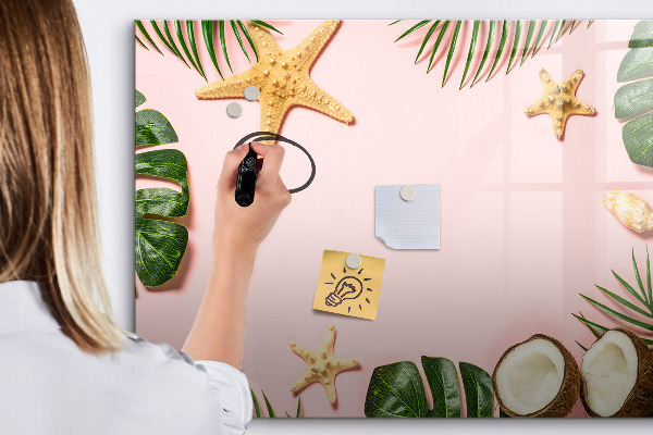 Tableau magnétique effaçable Souvenirs d'été sur fond de nature