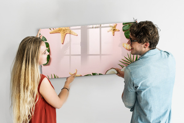 Tableau magnétique effaçable Souvenirs d'été sur fond de nature