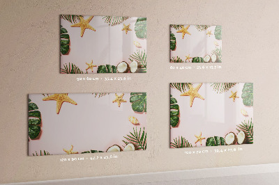Tableau magnétique effaçable Souvenirs d'été sur fond de nature