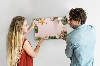 Tableau magnétique effaçable Souvenirs d'été sur fond de nature