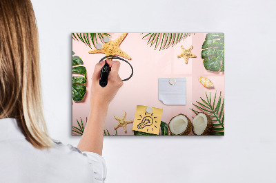 Tableau magnétique effaçable Souvenirs d'été sur fond de nature