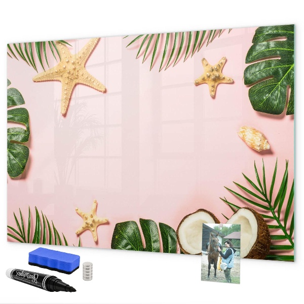 Tableau magnétique effaçable Souvenirs d'été sur fond de nature