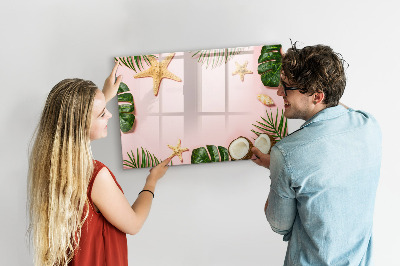 Tableau magnétique effaçable Souvenirs d'été sur fond de nature