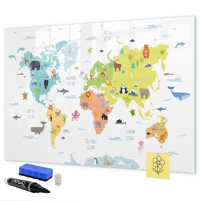 Tableau effaçable magnétique Carte du monde interactive pour la personnalisation