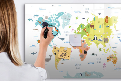 Tableau effaçable magnétique Carte du monde interactive pour la personnalisation