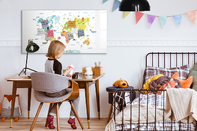 Tableau effaçable magnétique Carte du monde interactive pour la personnalisation