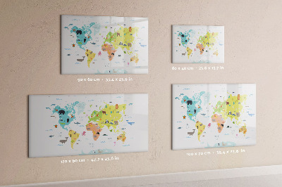 Tableau effaçable magnétique Carte du monde interactive pour la personnalisation