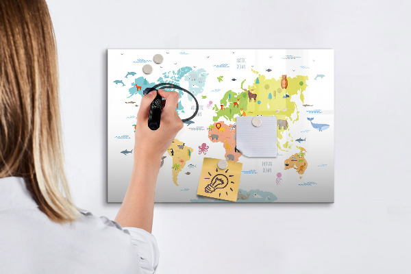 Tableau effaçable magnétique Carte du monde interactive pour la personnalisation