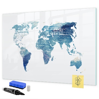 Tableau magnétique effaçable Carte des souvenirs avec photos personnelles