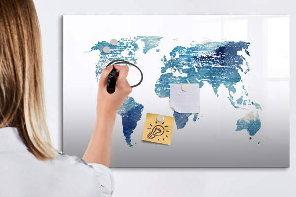Tableau magnétique effaçable Carte des souvenirs avec photos personnelles