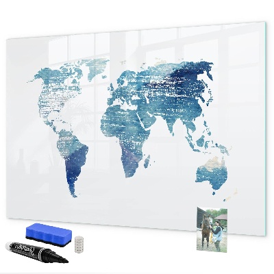 Tableau magnétique effaçable Carte des souvenirs avec photos personnelles