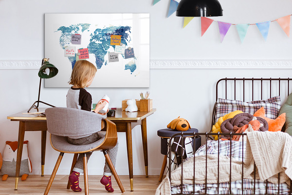 Tableau magnétique effaçable Carte des souvenirs avec photos personnelles