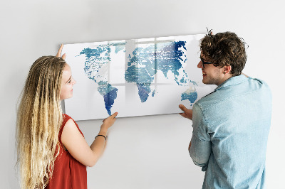 Tableau magnétique effaçable Carte des souvenirs avec photos personnelles