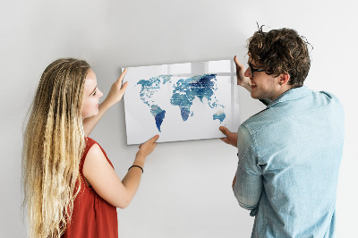 Tableau magnétique effaçable Carte des souvenirs avec photos personnelles